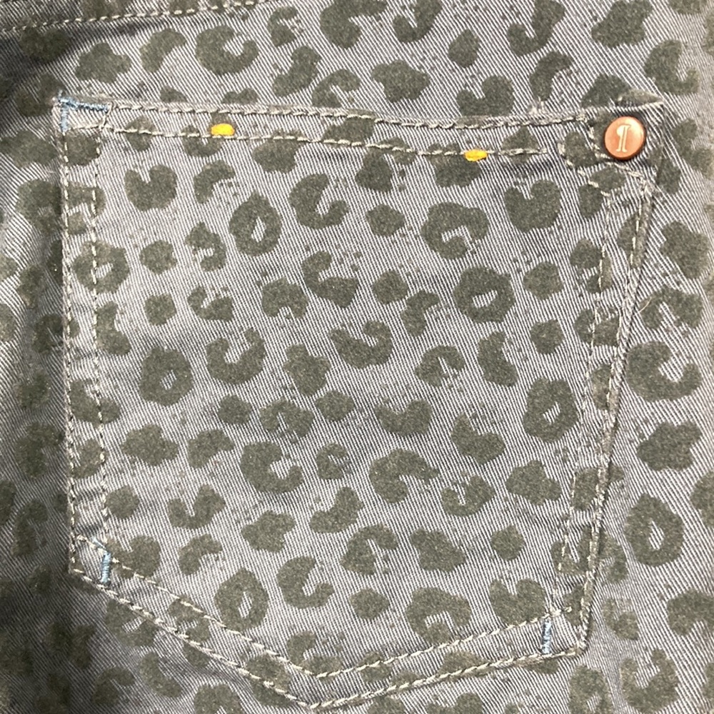 Pilcro And The Letterpress Blue Velvet Leopard Print Pants Women's Size … - Picture 16 of 16
